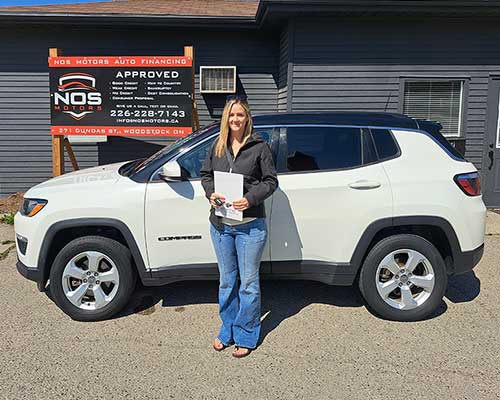 Angela from Woodstock, ON - Approved for a Jeep loan with NOS Motors Auto Finance